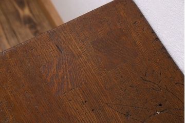 アンティーク家具　和製アンティーク　古いナラ材の鉄脚ローテーブル(飾り台)