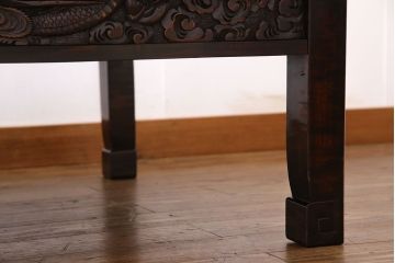 中古美品　軽井沢彫り　特注品!龍の図・ローテーブル(座卓、センターテーブル)