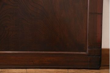 和製アンティーク　古いヒノキ材の升目蔵戸(引き戸、建具、玄関戸)