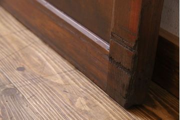 和製アンティーク　古いヒノキ材の升目蔵戸(引き戸、建具、玄関戸)