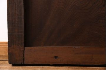 和製アンティーク　古いヒノキ材の升目蔵戸(引き戸、建具、玄関戸)