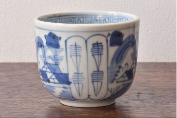 江戸期!アンティーク染付湯呑(蕎麦猪口)2客