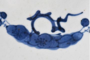 アンティーク雑貨　和食器　江戸期　梅花文・染付　アンティーク大皿・一尺