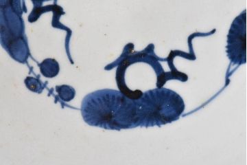 アンティーク雑貨　和食器　江戸期　梅花文・染付　アンティーク大皿・一尺