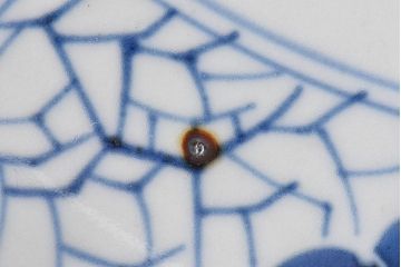 アンティーク雑貨　和食器　江戸期　梅花文・染付　アンティーク大皿・一尺