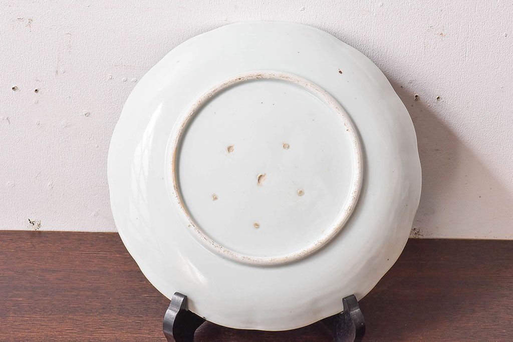 アンティーク雑貨　和食器　江戸期　梅花文・染付　アンティーク大皿・一尺