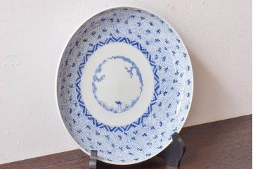 アンティーク雑貨　和食器　江戸期　古伊万里・微塵唐草　アンティーク大皿