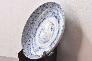 アンティーク雑貨　和食器　江戸期　古伊万里・微塵唐草　アンティーク大皿