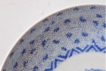 アンティーク雑貨　和食器　江戸期　古伊万里・微塵唐草　アンティーク大皿
