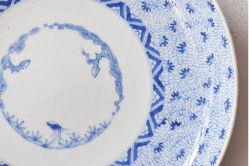 アンティーク雑貨　和食器　江戸期　古伊万里・微塵唐草　アンティーク大皿
