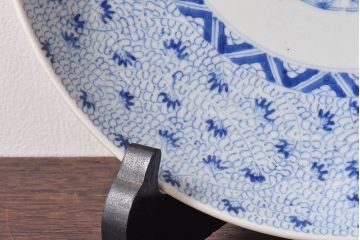 アンティーク雑貨　和食器　江戸期　古伊万里・微塵唐草　アンティーク大皿