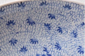 アンティーク雑貨　和食器　江戸期　古伊万里・微塵唐草　アンティーク大皿