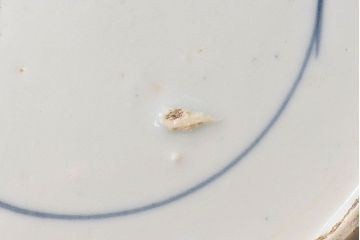 アンティーク雑貨　中国　古染付　おおらかな絵付けが魅力的な七寸皿(清朝、民窯)