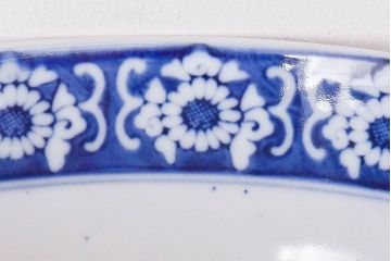 アンティーク雑貨　和食器　明治期　山水図　染付　アンティーク深鉢(深皿)(1)