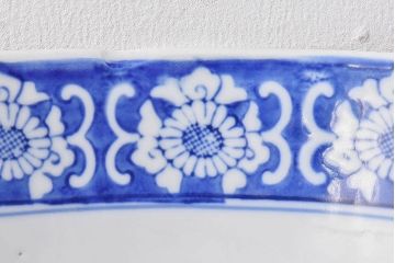 アンティーク雑貨　和食器　明治期　山水図　染付　アンティーク深鉢(深皿)(2)