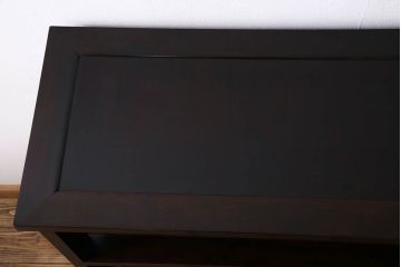 中古　松本民芸家具　505型　深みのある色合いのシックな茶タンス(茶箪笥、飾り棚)(定価約22万円)