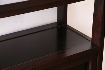 中古　松本民芸家具　505型　深みのある色合いのシックな茶タンス(茶箪笥、飾り棚)(定価約22万円)