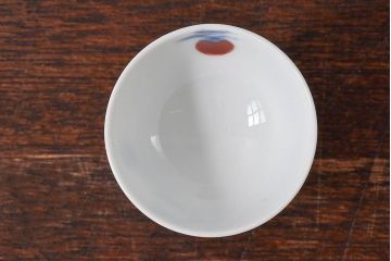 アンティーク雑貨　昭和期　十三代酒井田柿右衛門　白色の余白が美しい染錦柿文酒器