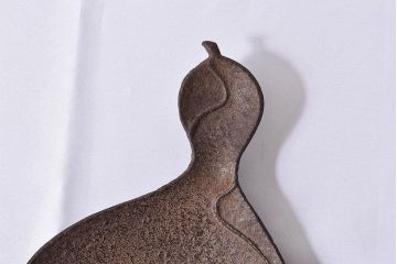 アンティーク雑貨　平安金寿堂造　大正昭和期 鉄瓢形菓子盆(茶道具)・外箱付き
