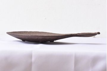 アンティーク雑貨　平安金寿堂造　大正昭和期 鉄瓢形菓子盆(茶道具)・外箱付き