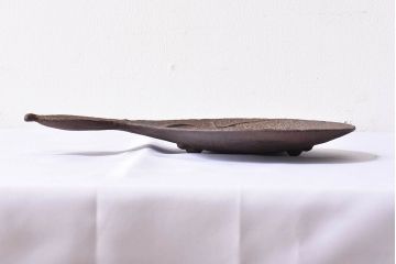 アンティーク雑貨　平安金寿堂造　大正昭和期 鉄瓢形菓子盆(茶道具)・外箱付き