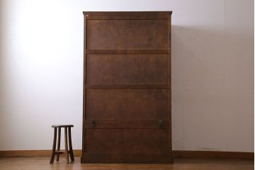 中古　北海道民芸家具　落ち着きのあるシックなワードローブ(洋服タンス、キャビネット)