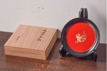 平安象彦　和モダンな鳳凰日の出盆(菓子器)