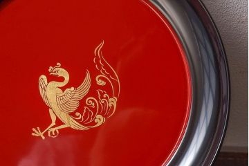 平安象彦　和モダンな鳳凰日の出盆(菓子器)