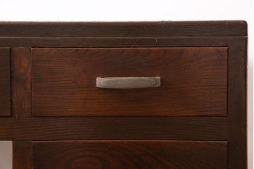 アンティーク家具　和製アンティーク　栗材　木の質感が味わい深い木製デスク(片袖机、在宅ワーク、在宅用ワークデスク、作業台)