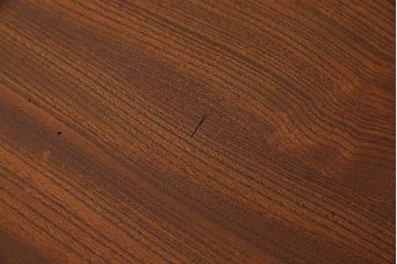 レトロ家具　昭和レトロ　天板ケヤキ材　明るい色味の薄型デスク(片袖机、在宅ワーク、在宅用ワークデスク、作業台)