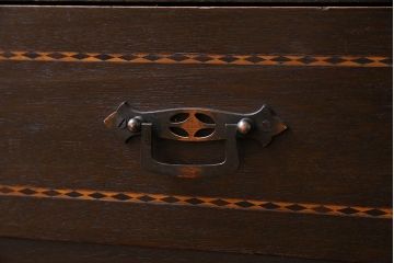 アンティーク家具　和製アンティーク　大正浪漫の雰囲気漂う　扉付き本棚(ブックケース、本箱、キャビネット)