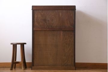 アンティーク家具　和製アンティーク　大正浪漫の雰囲気漂う　扉付き本棚(ブックケース、本箱、キャビネット)