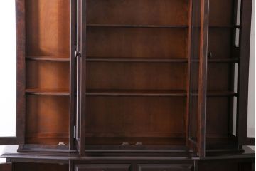 中古　北海道民芸家具　OM151　シックな食器棚(キャビネット、収納棚)(定価130万円)