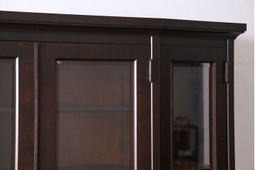 中古　北海道民芸家具　OM151　シックな食器棚(キャビネット、収納棚)(定価130万円)