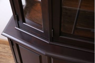 中古　北海道民芸家具　OM151　シックな食器棚(キャビネット、収納棚)(定価130万円)