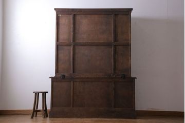 中古　北海道民芸家具　OM151　シックな食器棚(キャビネット、収納棚)(定価130万円)