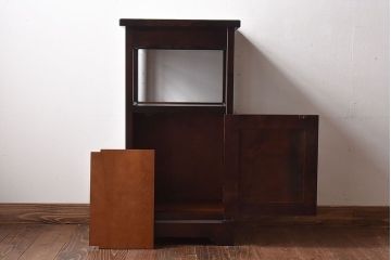 アンティーク雑貨　中古　北海道民芸家具　HM861K　小振りな電話台(キャビネット、飾り台、花台)
