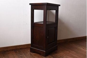 アンティーク雑貨　中古　北海道民芸家具　HM861K　小振りな電話台(キャビネット、飾り台、花台)