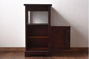 アンティーク雑貨　中古　北海道民芸家具　HM861K　小振りな電話台(キャビネット、飾り台、花台)