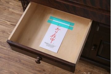 中古　北海道民芸家具　上品な雰囲気漂うライティングビューロー(収納棚)(定価約50万円)