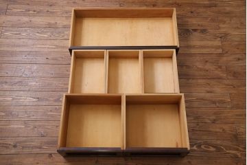 中古　松本民芸家具　意匠が存在感を放つF型整理タンス(チェスト)(定価約36万円)