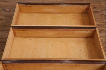 中古　松本民芸家具　意匠が存在感を放つF型整理タンス(チェスト)(定価約36万円)