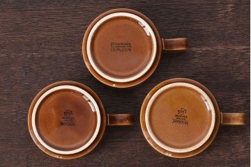 アンティーク雑貨　イギリスビンテージ　HORNSEA(ホーンジー)HEIRLOOM(エアルーム)シリーズ　カップ&ソーサー3客セット(洋食器)