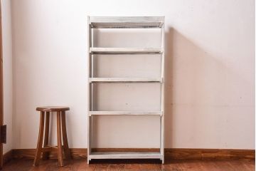 ペイント家具　シャビーな風合いが魅力的な本棚(飾り棚、陳列棚)