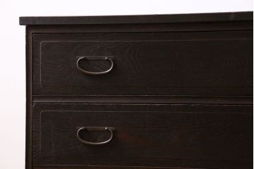 アンティーク家具　和製アンティーク　前面ケヤキ材　古い木の質感のタンスローチェスト(引き出し、テレビ台)
