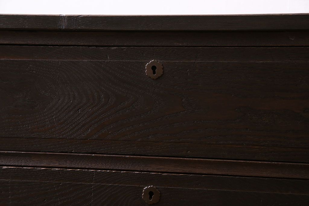 アンティーク家具　和製アンティーク　前面ケヤキ材　古い木の質感のタンスローチェスト(引き出し、テレビ台)