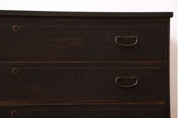 アンティーク家具　和製アンティーク　前面ケヤキ材　古い木の質感のタンスローチェスト(引き出し、テレビ台)