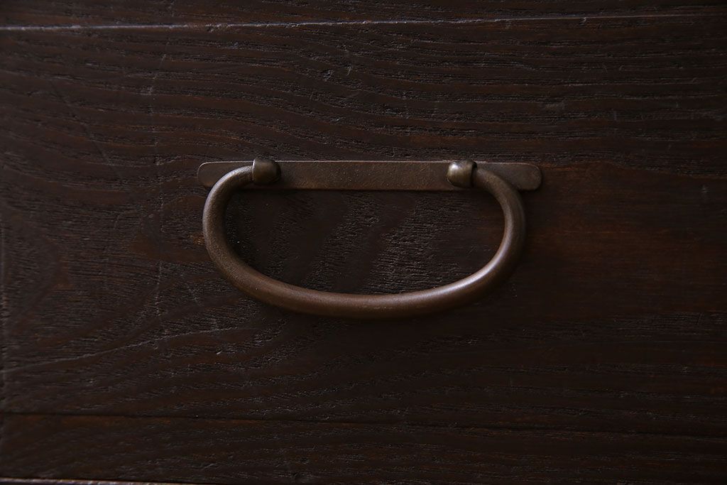 アンティーク家具　和製アンティーク　前面ケヤキ材　古い木の質感のタンスローチェスト(引き出し、テレビ台)