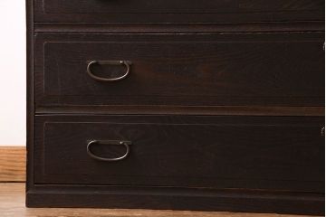 アンティーク家具　和製アンティーク　前面ケヤキ材　古い木の質感のタンスローチェスト(引き出し、テレビ台)