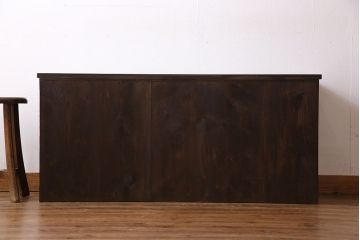 アンティーク家具　和製アンティーク　前面ケヤキ材　古い木の質感のタンスローチェスト(引き出し、テレビ台)